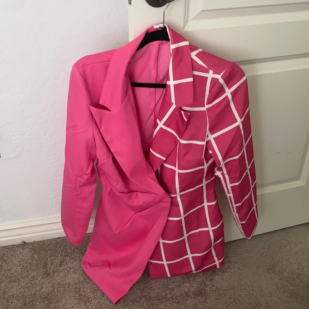 Work dress half design half solid